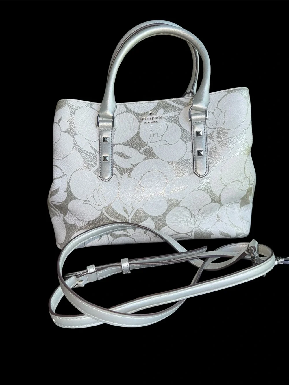 Kate Spade NY Larchmont Ave. Breezy Floral Leather Satchel EUC